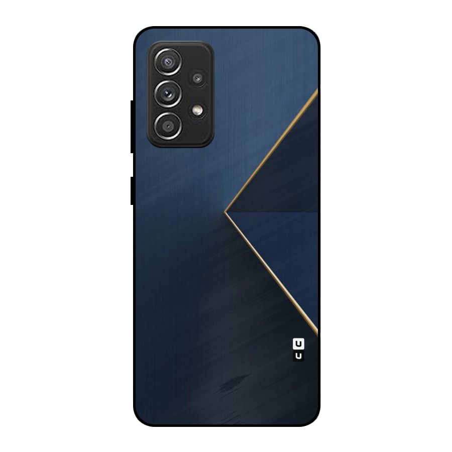 Golden Blue Triangle Metal Back Case for Galaxy A52s 5G