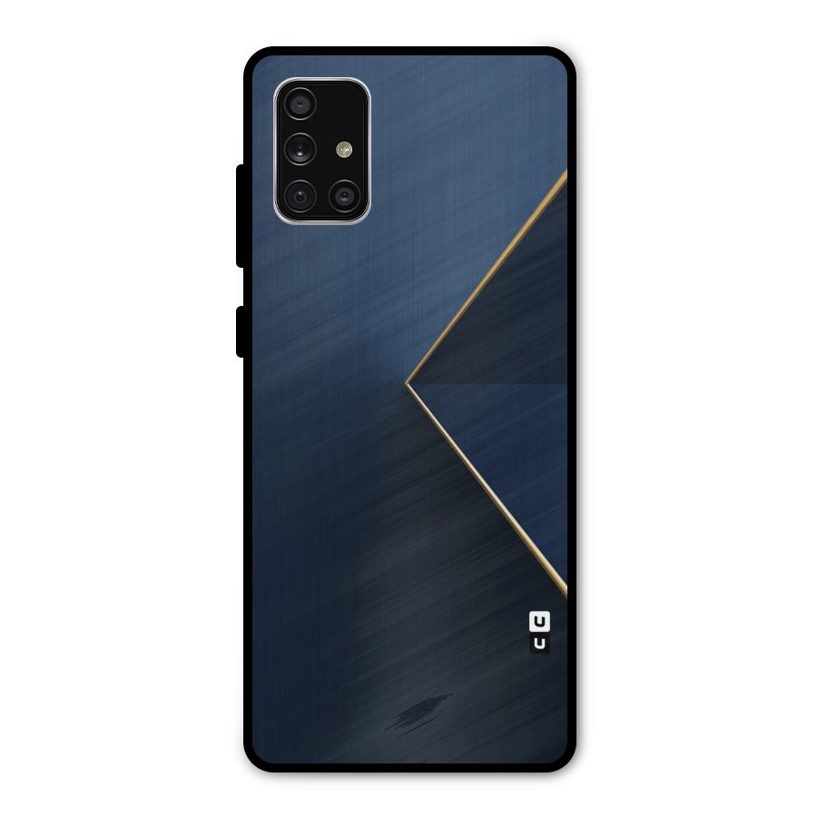 Golden Blue Triangle Metal Back Case for Galaxy A71