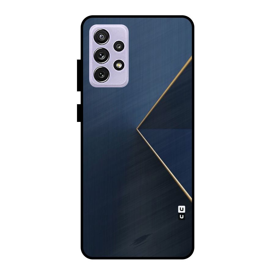 Golden Blue Triangle Metal Back Case for Galaxy A72