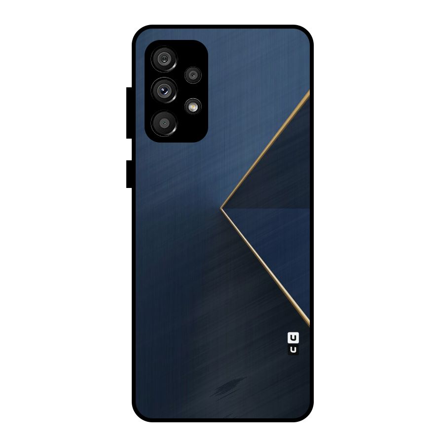 Golden Blue Triangle Metal Back Case for Galaxy A73 5G