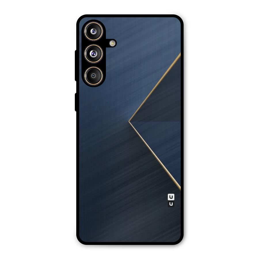 Golden Blue Triangle Metal Back Case for Galaxy F55