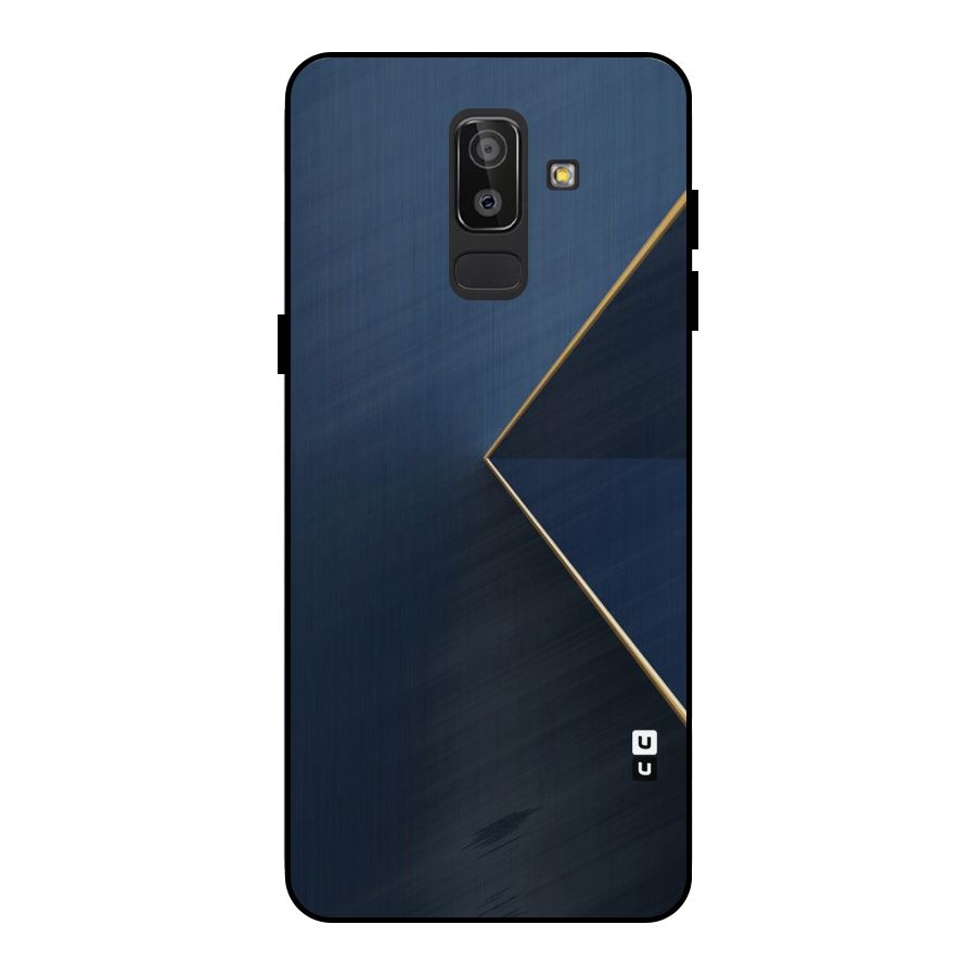 Golden Blue Triangle Metal Back Case for Galaxy J8
