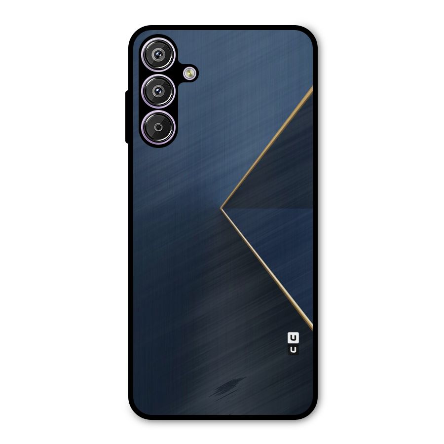 Golden Blue Triangle Metal Back Case for Galaxy M15