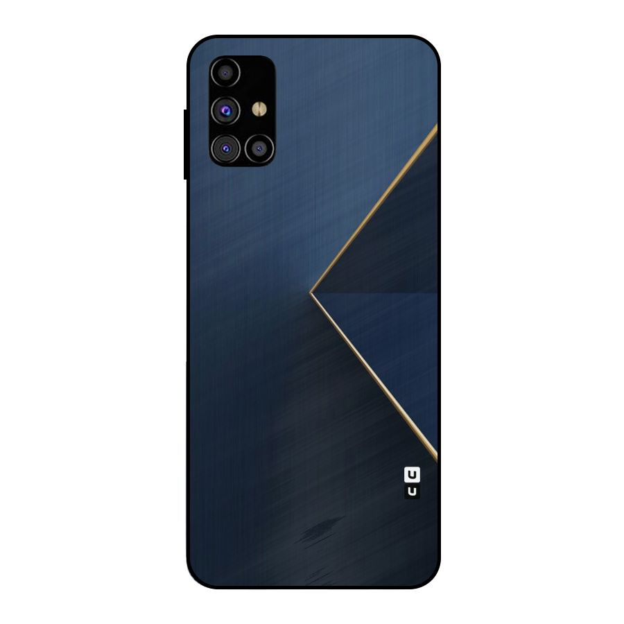 Golden Blue Triangle Metal Back Case for Galaxy M31s