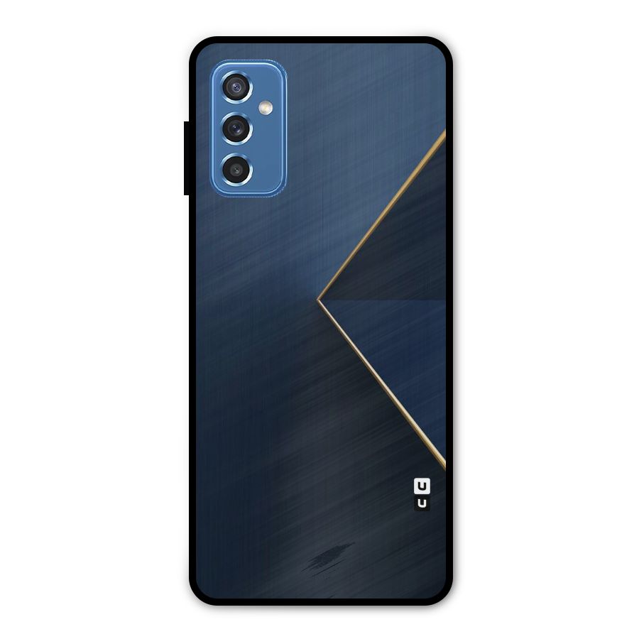 Golden Blue Triangle Metal Back Case for Galaxy M52 5G