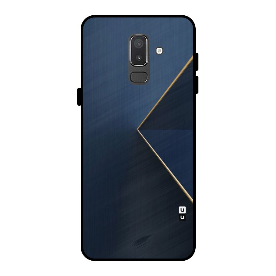 Golden Blue Triangle Metal Back Case for Galaxy On8 (2018)