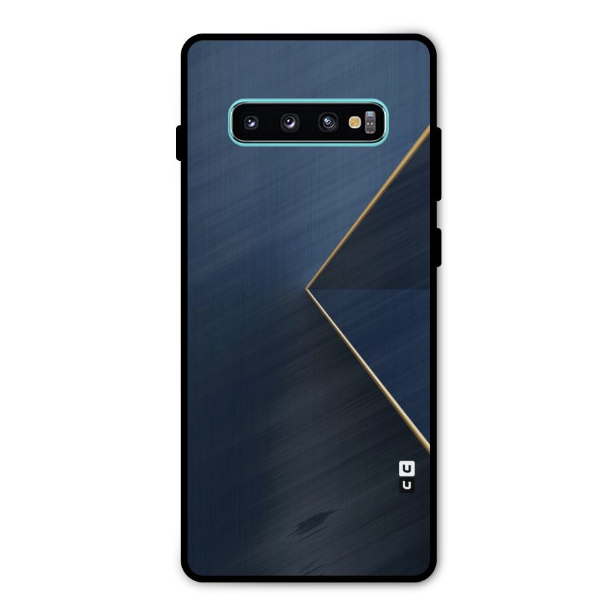 Golden Blue Triangle Metal Back Case for Galaxy S10 Plus