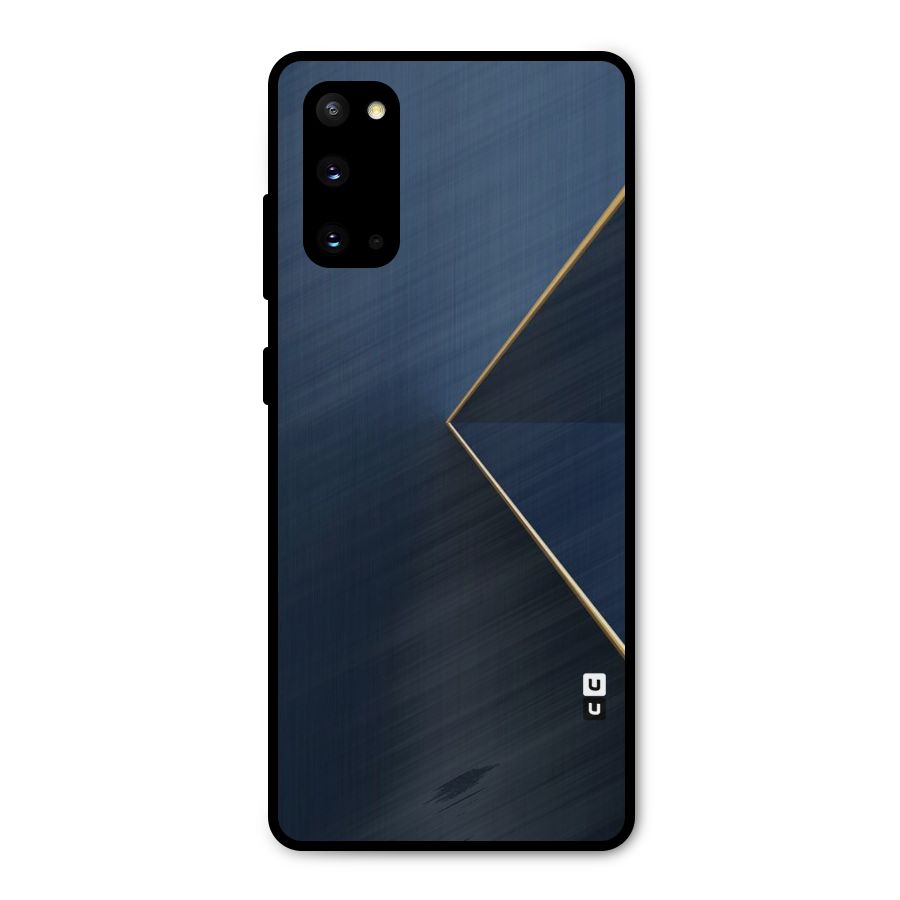 Golden Blue Triangle Metal Back Case for Galaxy S20
