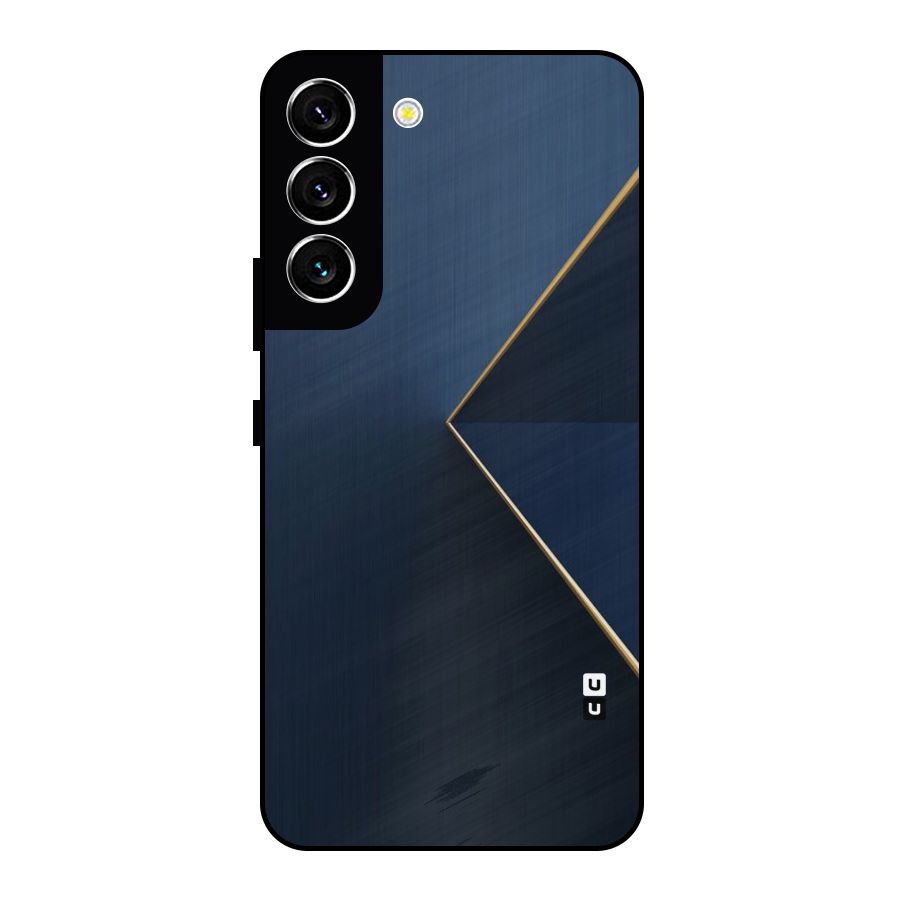 Golden Blue Triangle Metal Back Case for Galaxy S22 5G