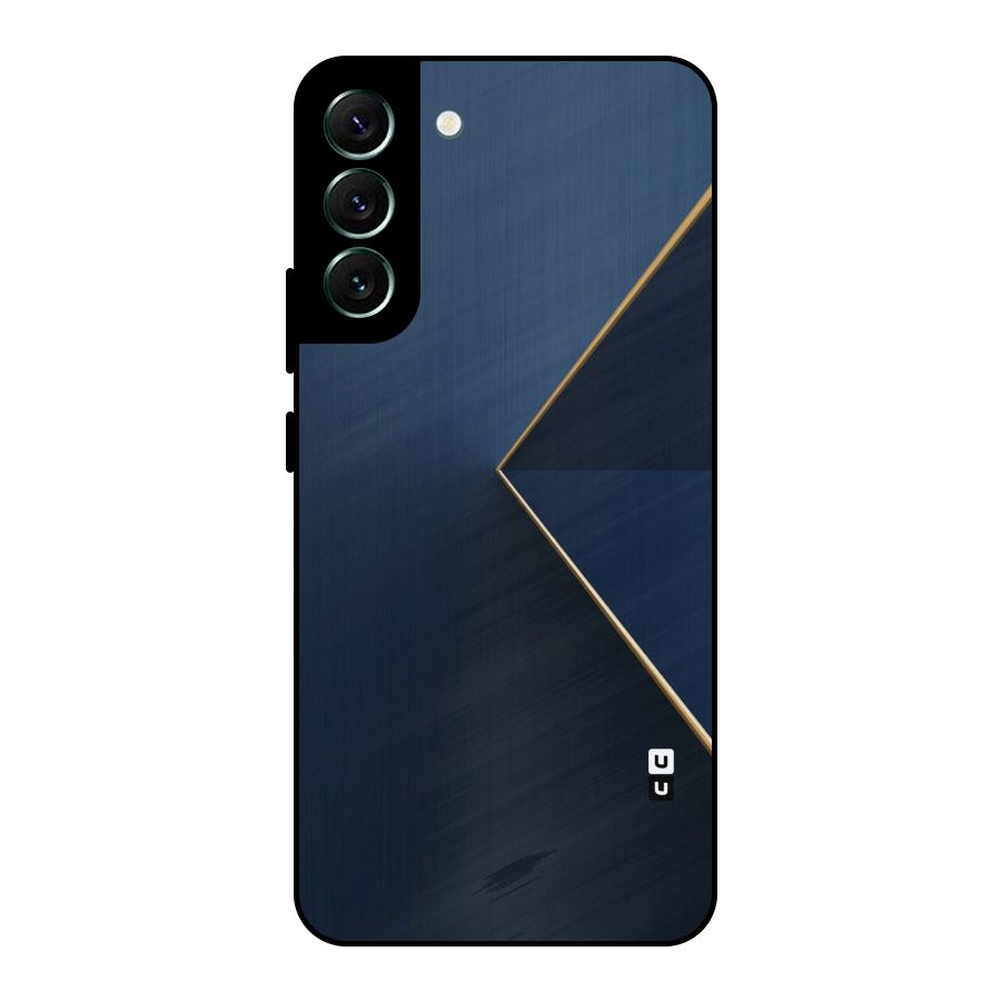 Golden Blue Triangle Metal Back Case for Galaxy S22 Plus 5G