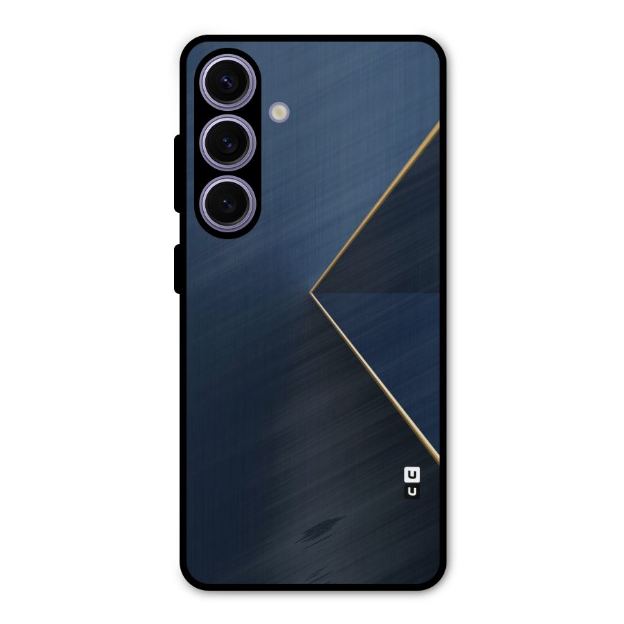 Golden Blue Triangle Metal Back Case for Galaxy S24