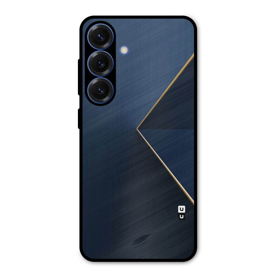 Golden Blue Triangle Metal Back Case for Galaxy S25