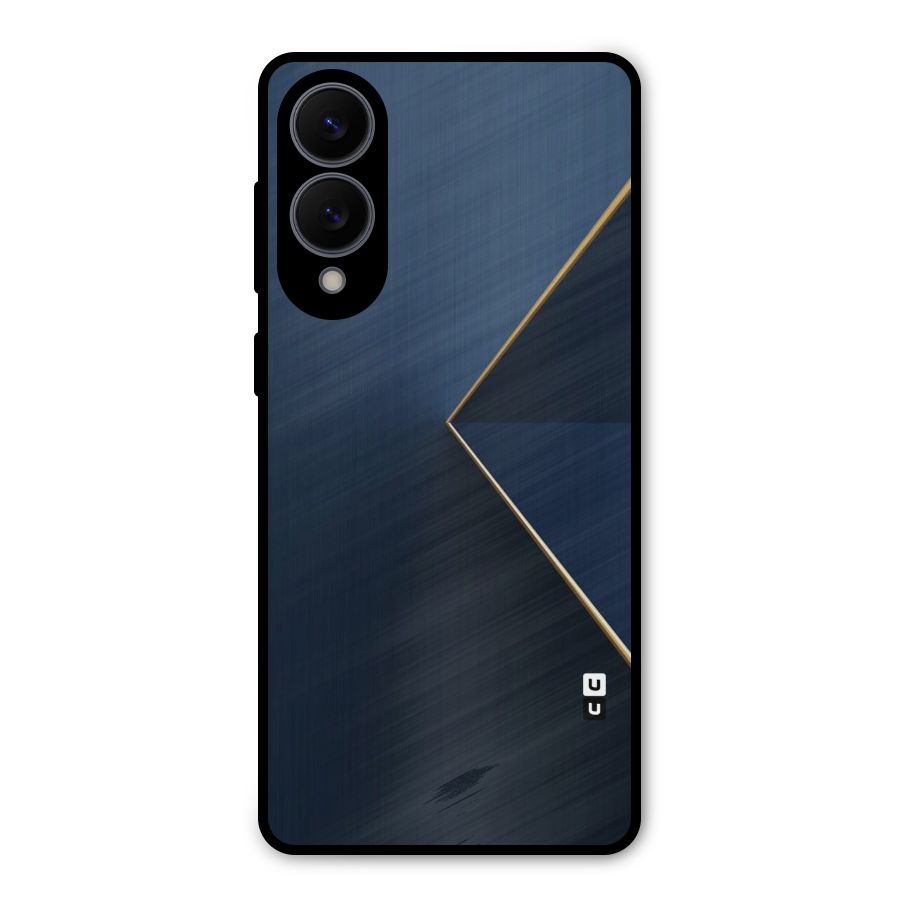 Golden Blue Triangle Metal Back Case for Galaxy S25 Edge