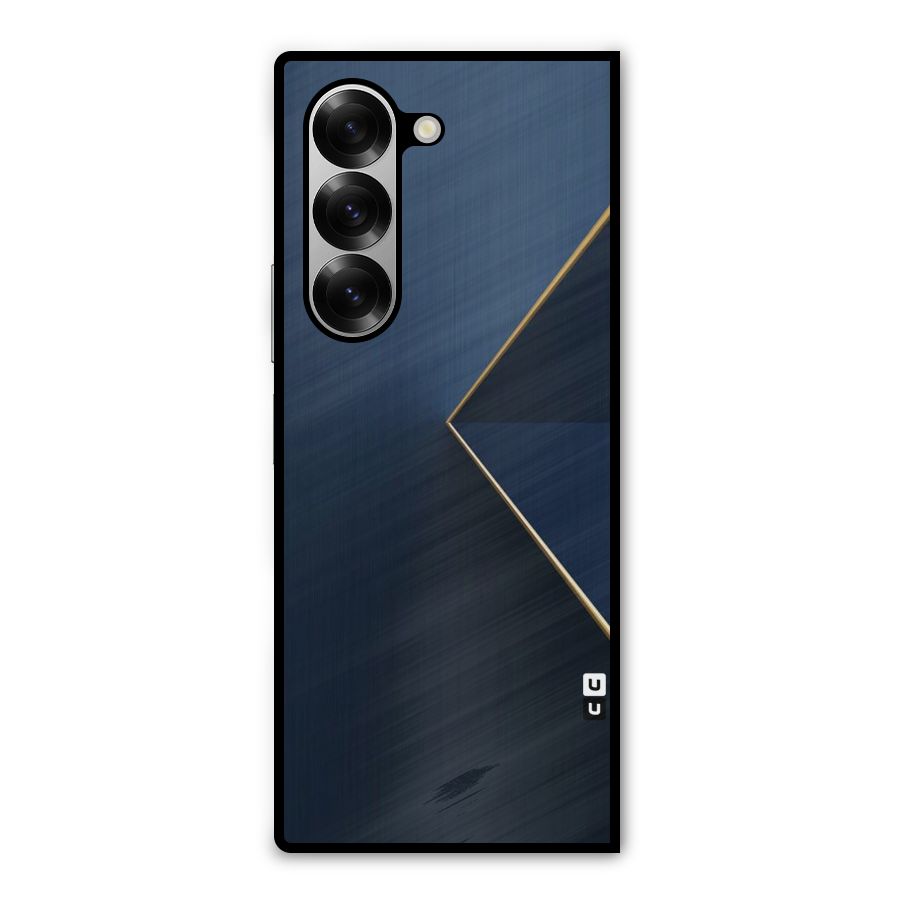 Golden Blue Triangle Metal Back Case for Galaxy Z Fold6