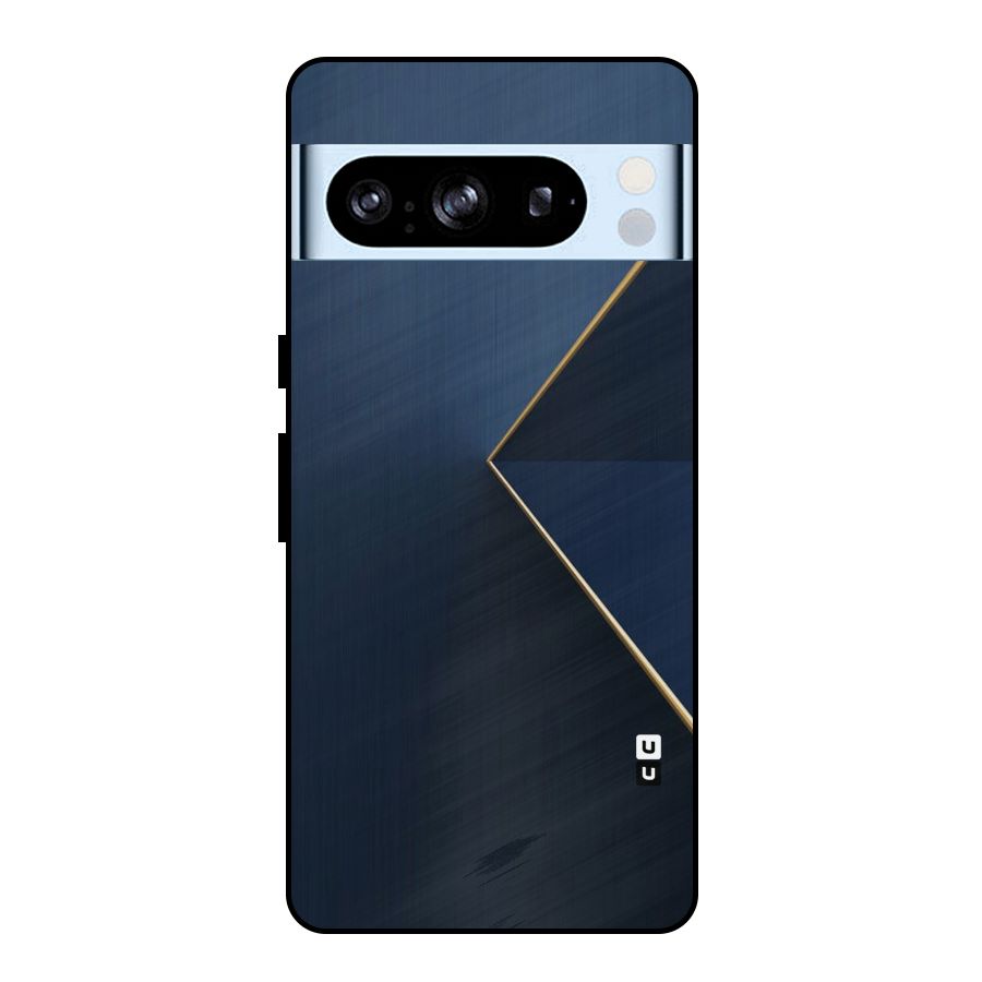 Golden Blue Triangle Metal Back Case for Google Pixel 8 Pro
