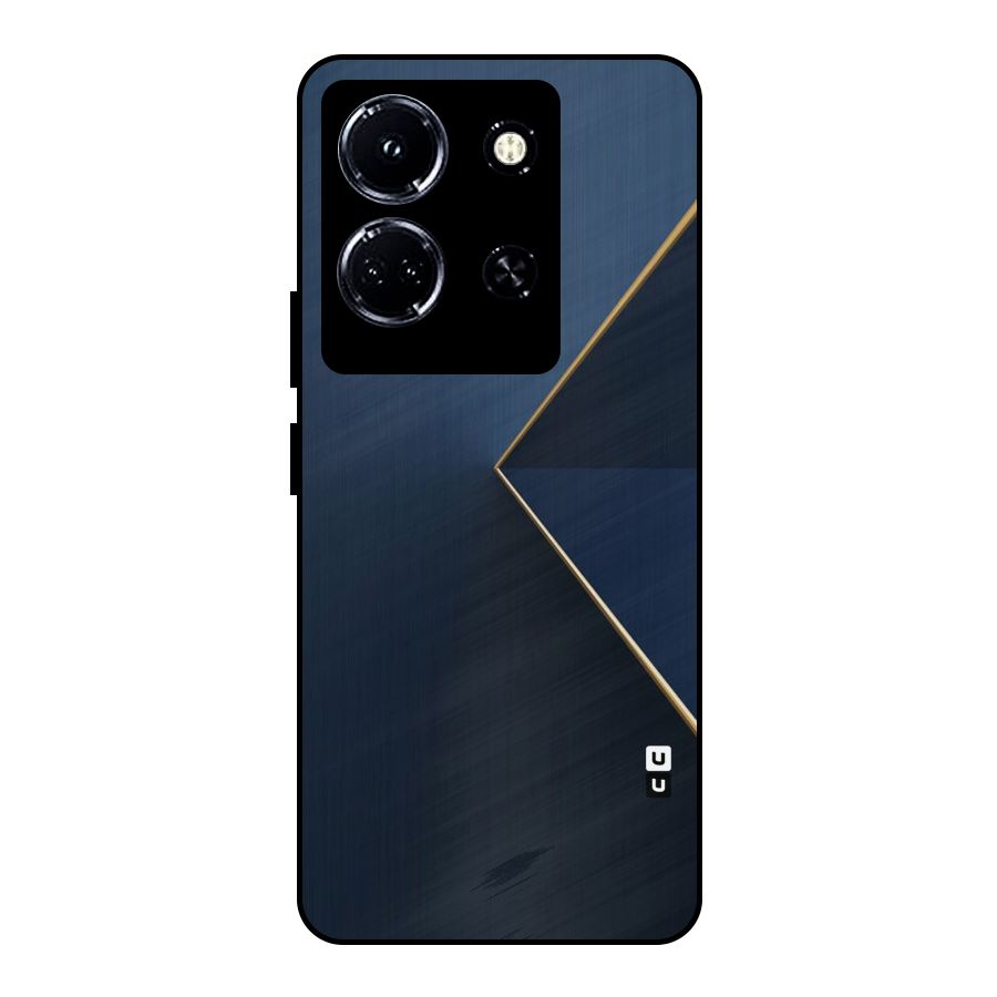Golden Blue Triangle Metal Back Case for Infinix Note 30 5G