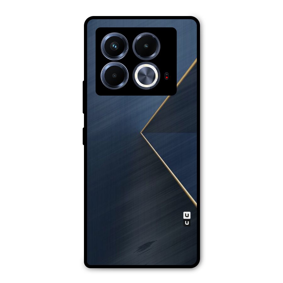 Golden Blue Triangle Metal Back Case for Infinix Note 40 5G