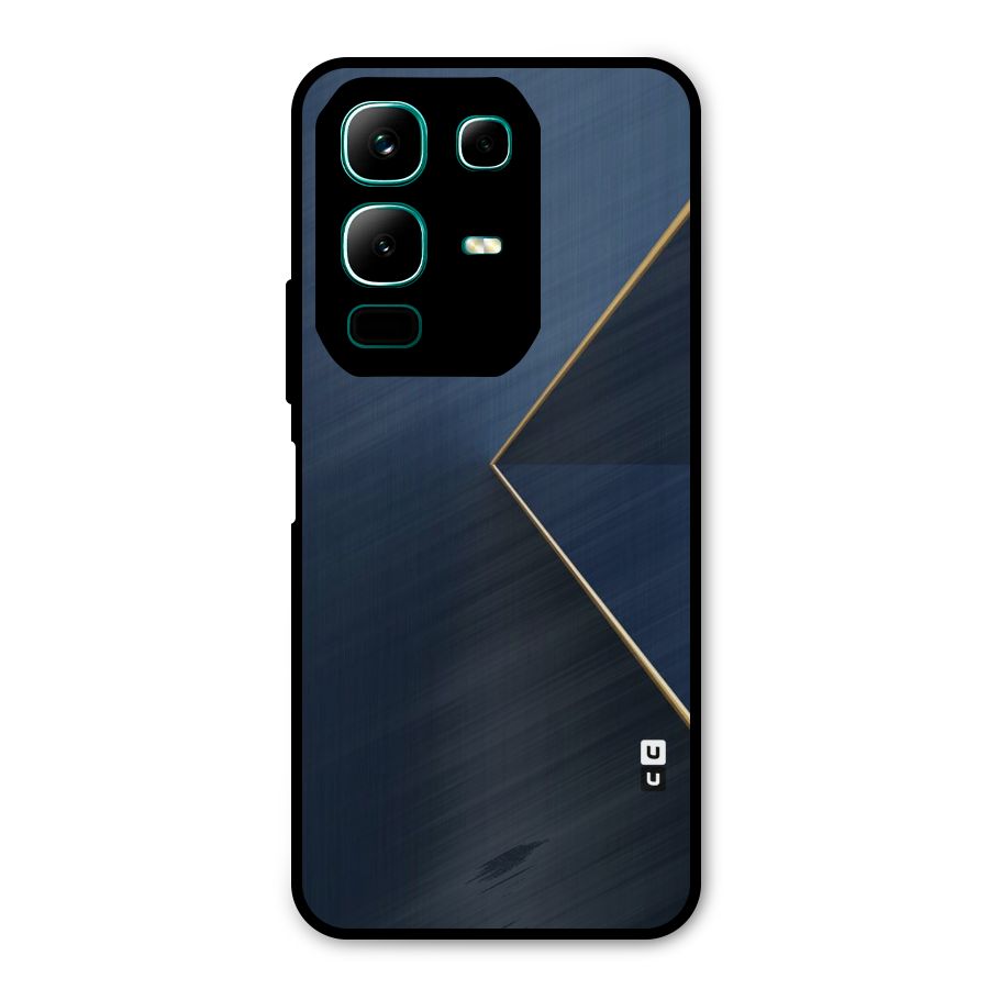 Golden Blue Triangle Metal Back Case for Infinix Note 50x