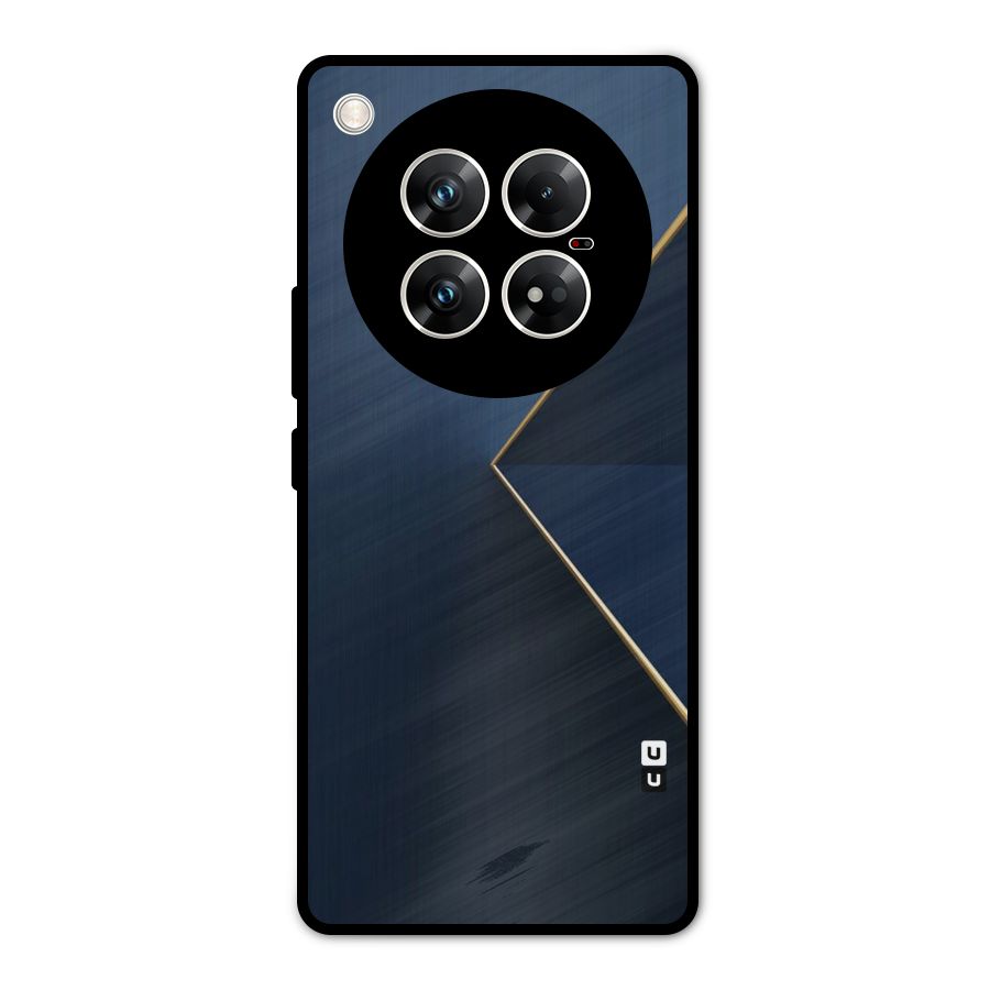 Golden Blue Triangle Metal Back Case for Infinix Zero 40 5G
