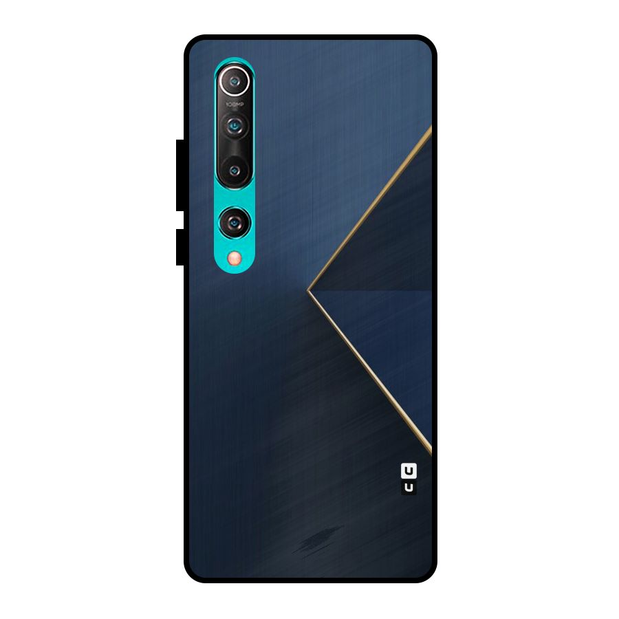 Golden Blue Triangle Metal Back Case for Mi 10