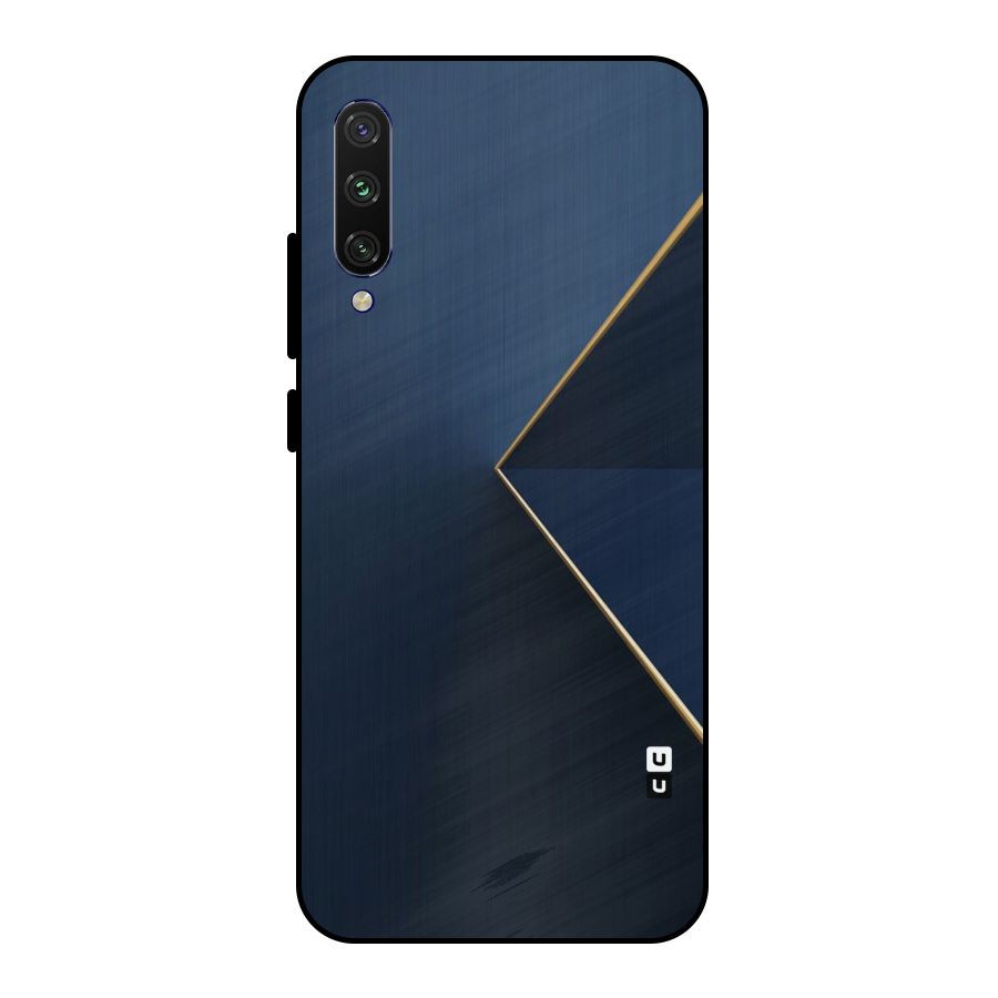 Golden Blue Triangle Metal Back Case for Mi A3