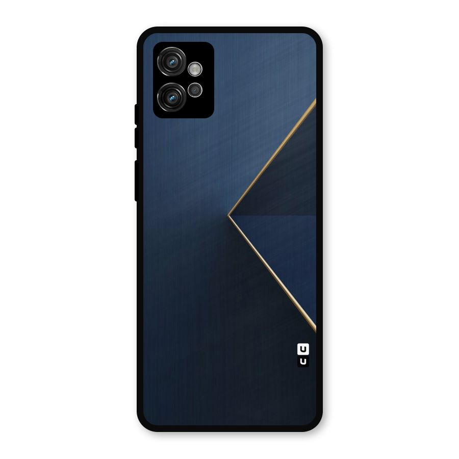 Golden Blue Triangle Metal Back Case for Moto G32