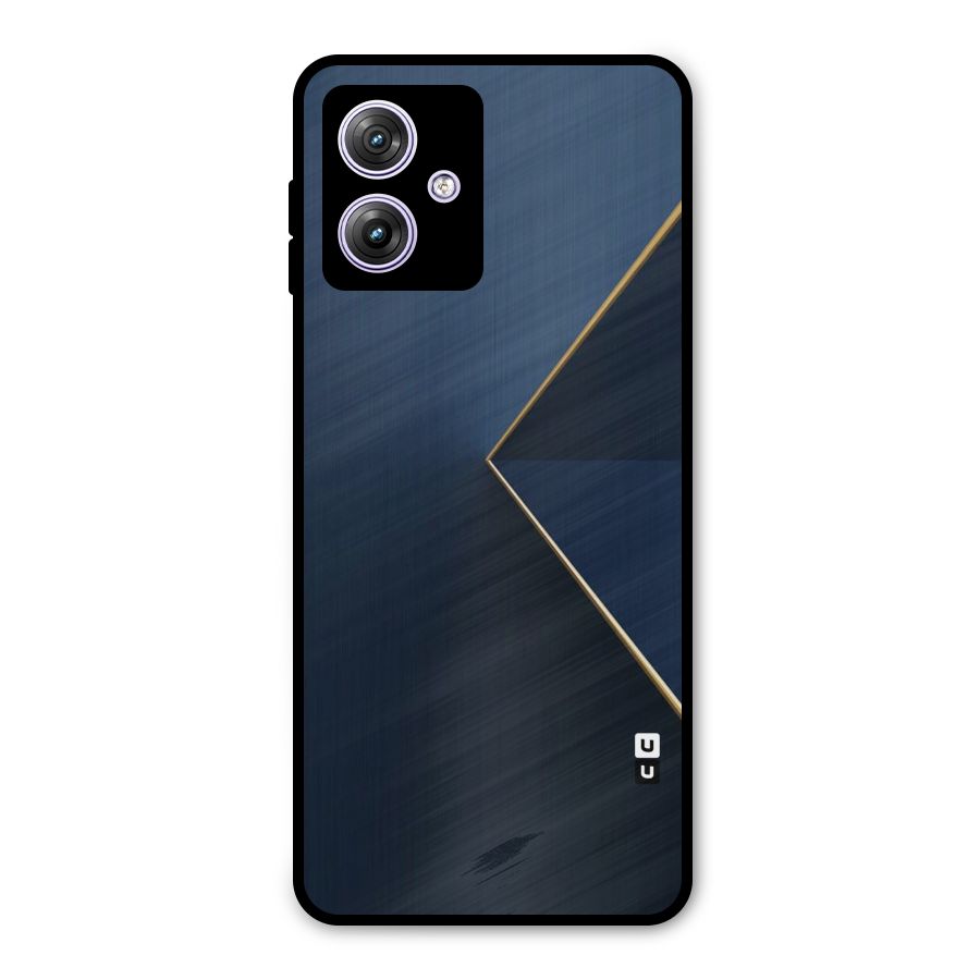 Golden Blue Triangle Metal Back Case for Moto G64
