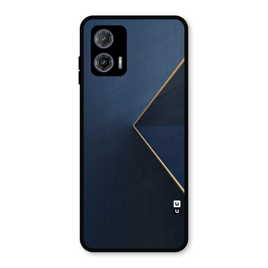Golden Blue Triangle Metal Back Case for Moto G73