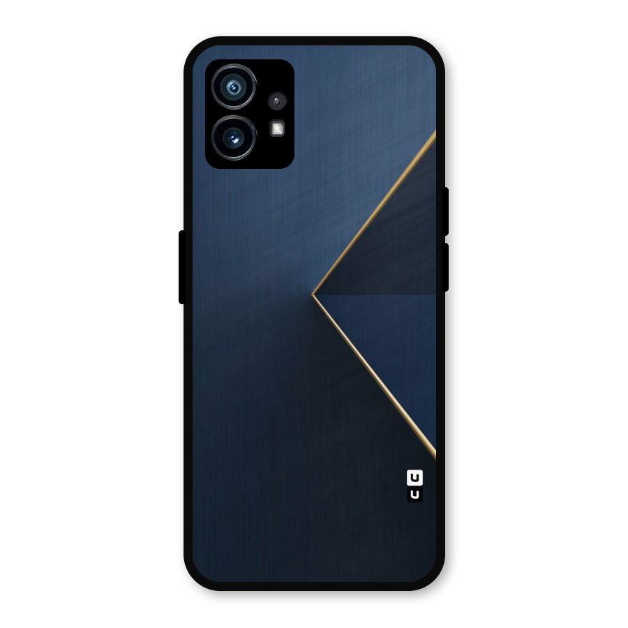 Golden Blue Triangle Metal Back Case for Nothing Phone 1