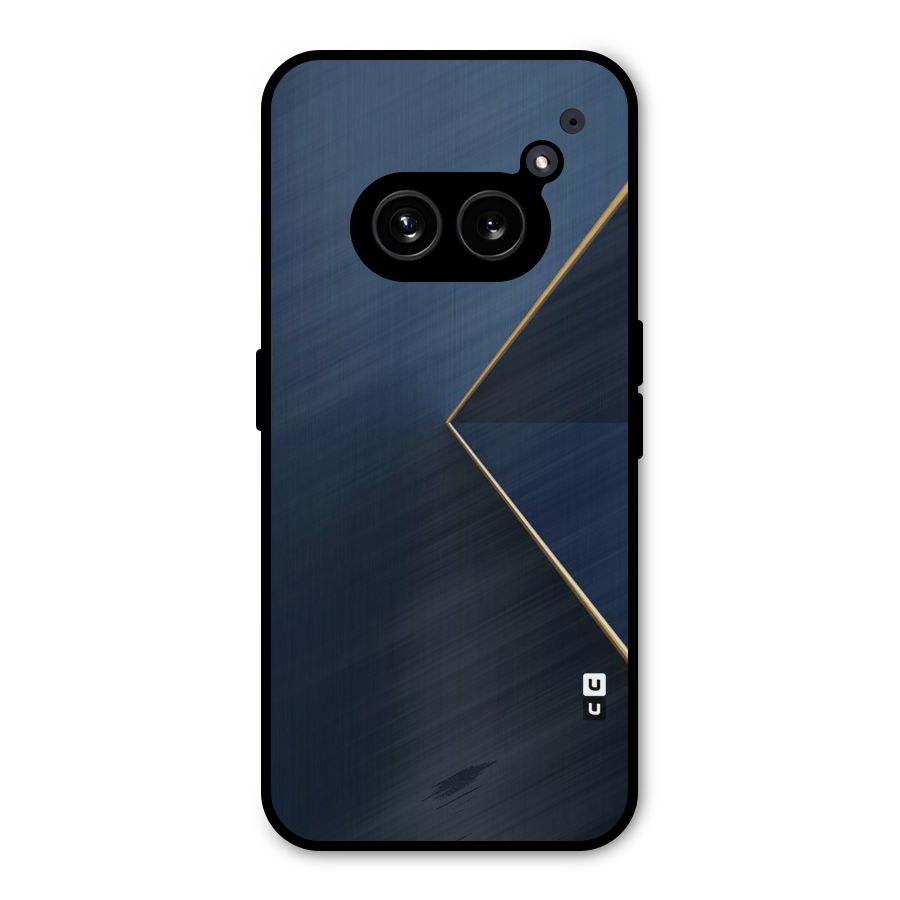 Golden Blue Triangle Metal Back Case for Nothing Phone 2a Plus