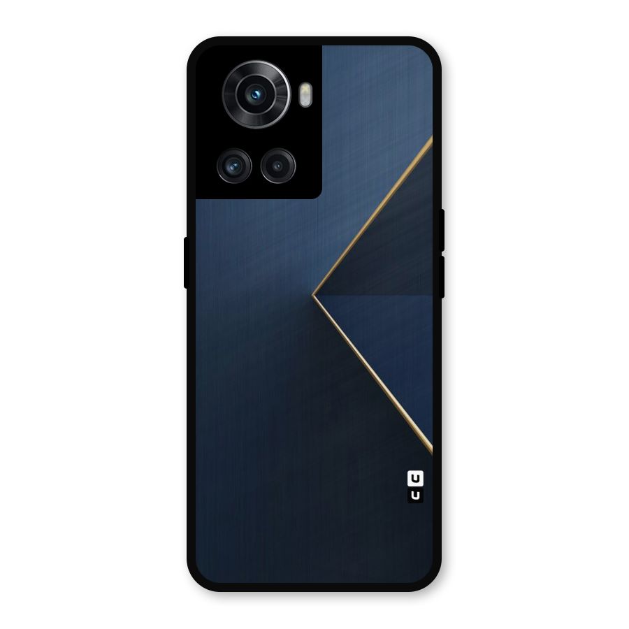 Golden Blue Triangle Metal Back Case for OnePlus 10R