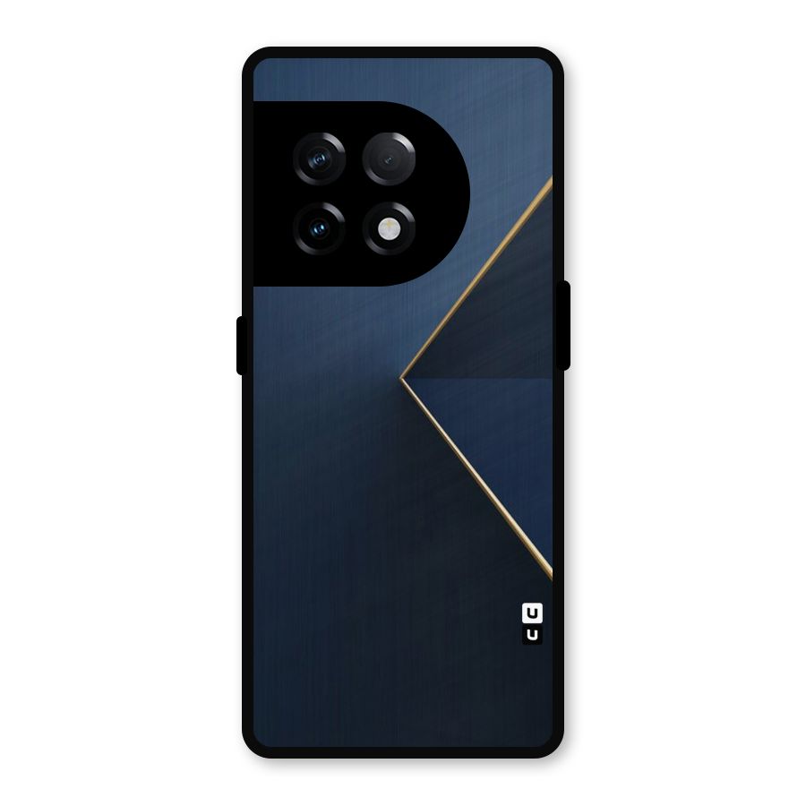 Golden Blue Triangle Metal Back Case for OnePlus 11R