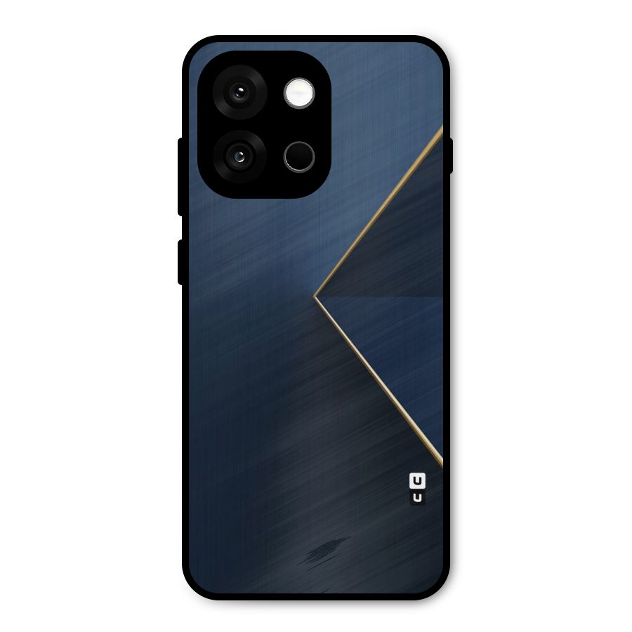 Golden Blue Triangle Metal Back Case for OnePlus 13s