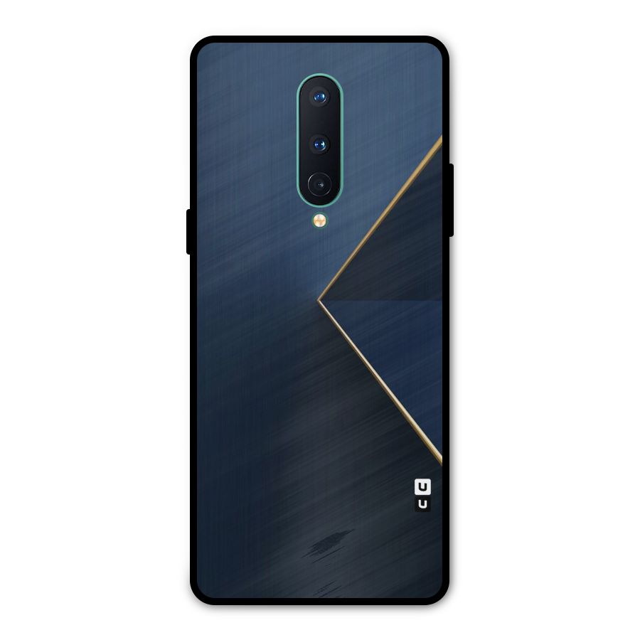 Golden Blue Triangle Metal Back Case for OnePlus 8