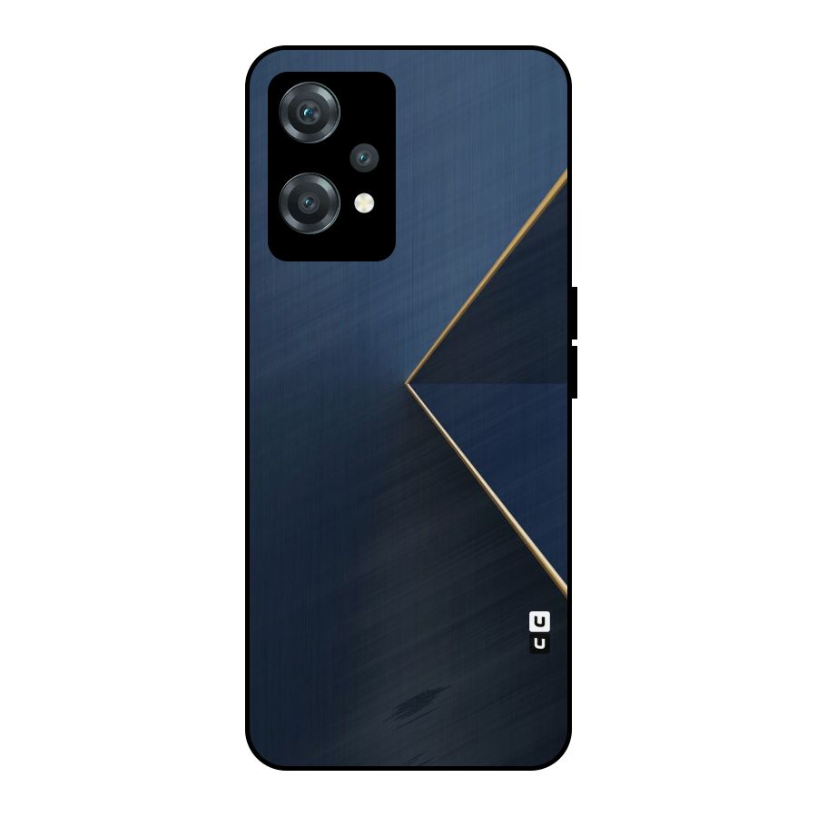 Golden Blue Triangle Metal Back Case for OnePlus Nord CE 2 Lite 5G