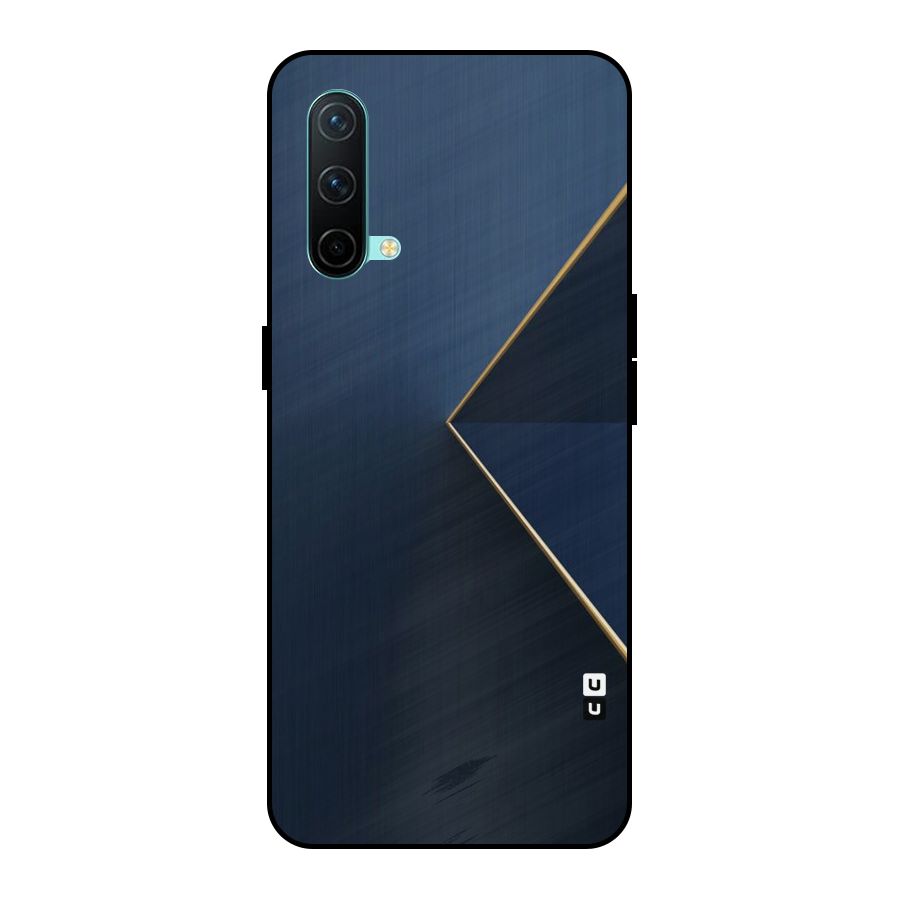 Golden Blue Triangle Metal Back Case for OnePlus Nord CE 5G