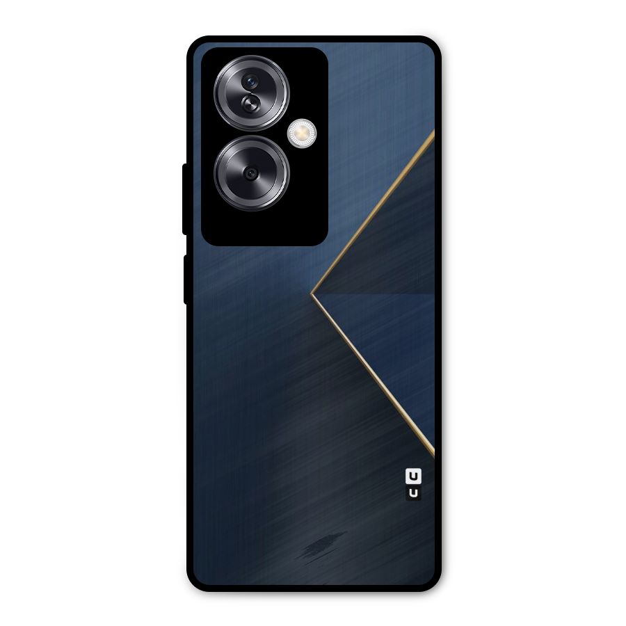Golden Blue Triangle Metal Back Case for Oppo A79 5G