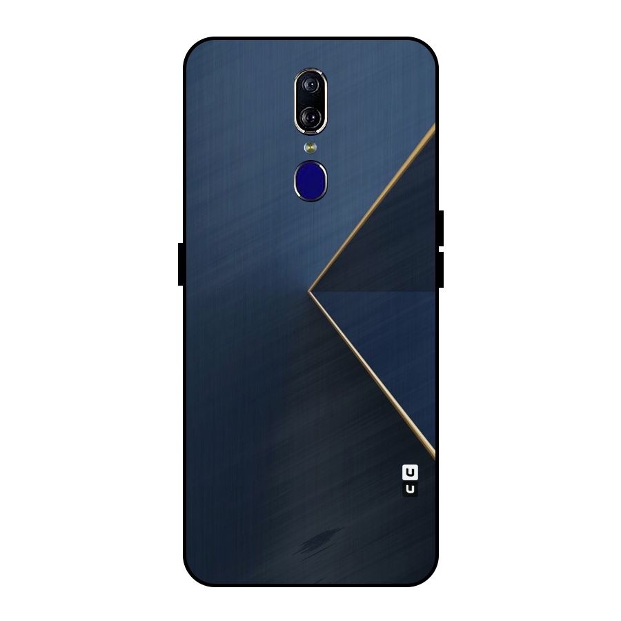 Golden Blue Triangle Metal Back Case for Oppo F11