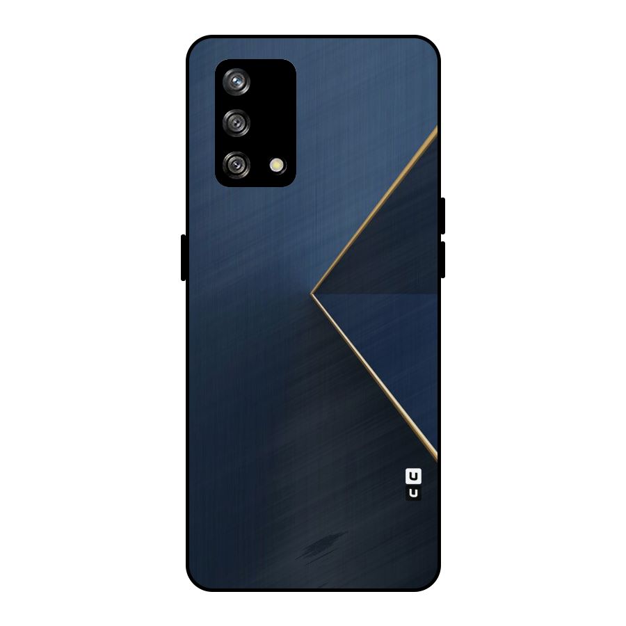 Golden Blue Triangle Metal Back Case for Oppo F19