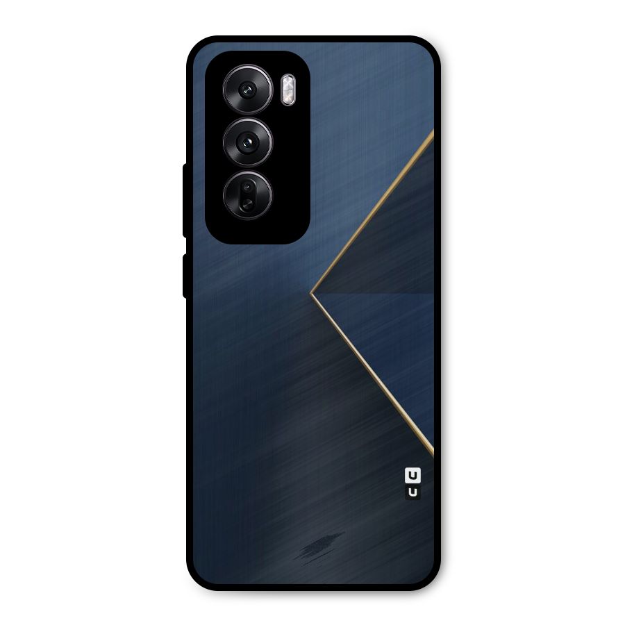 Golden Blue Triangle Metal Back Case for Oppo Reno12
