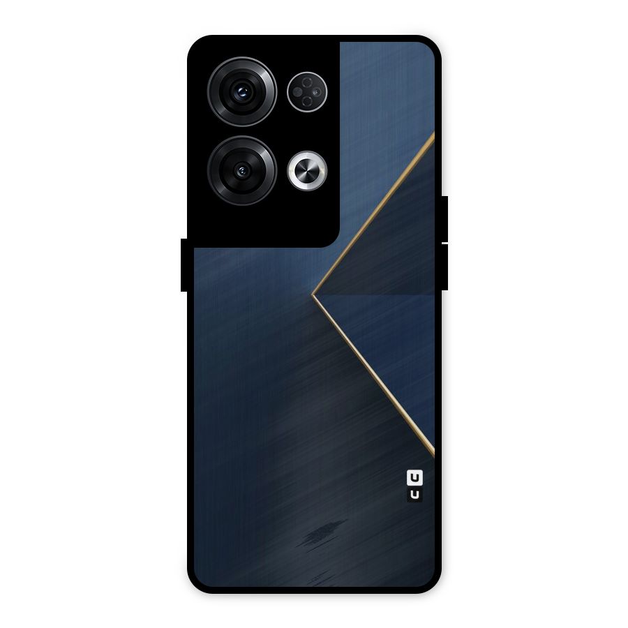 Golden Blue Triangle Metal Back Case for Oppo Reno8 Pro 5G