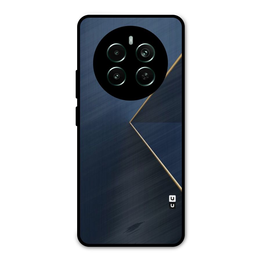 Golden Blue Triangle Metal Back Case for Realme 12 Pro Plus
