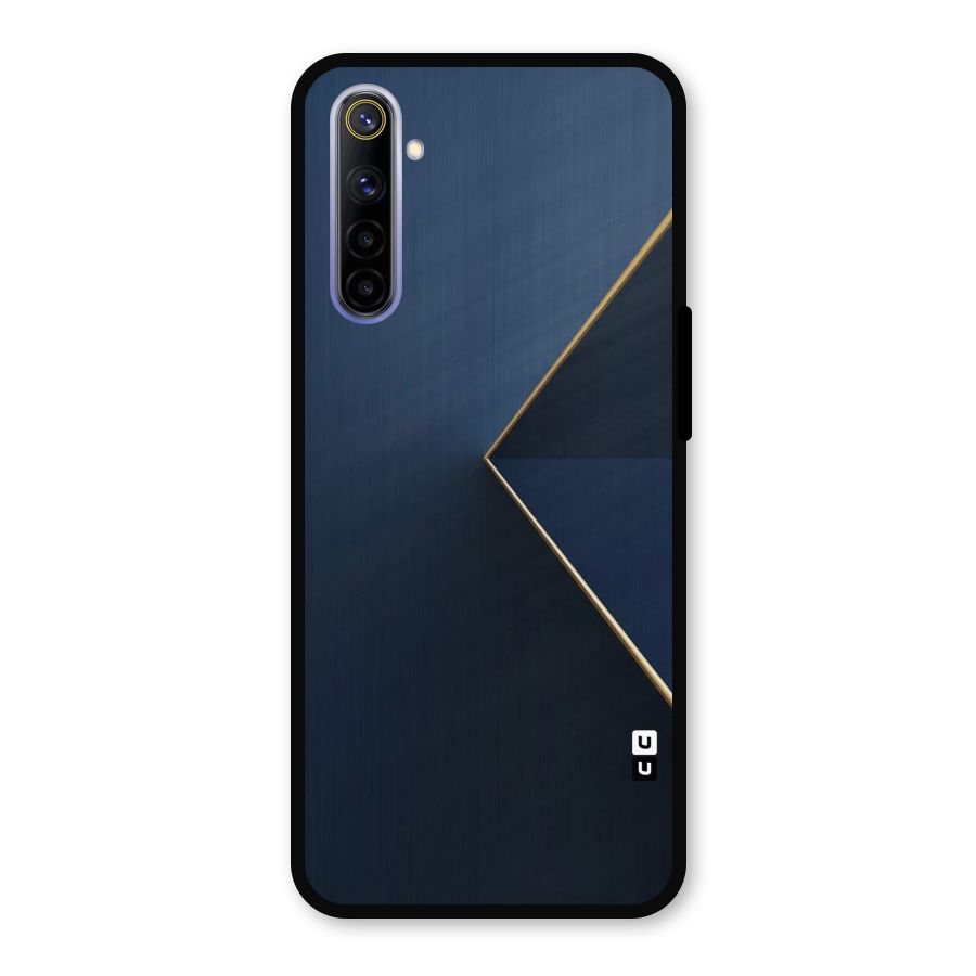 Golden Blue Triangle Metal Back Case for Realme 6i
