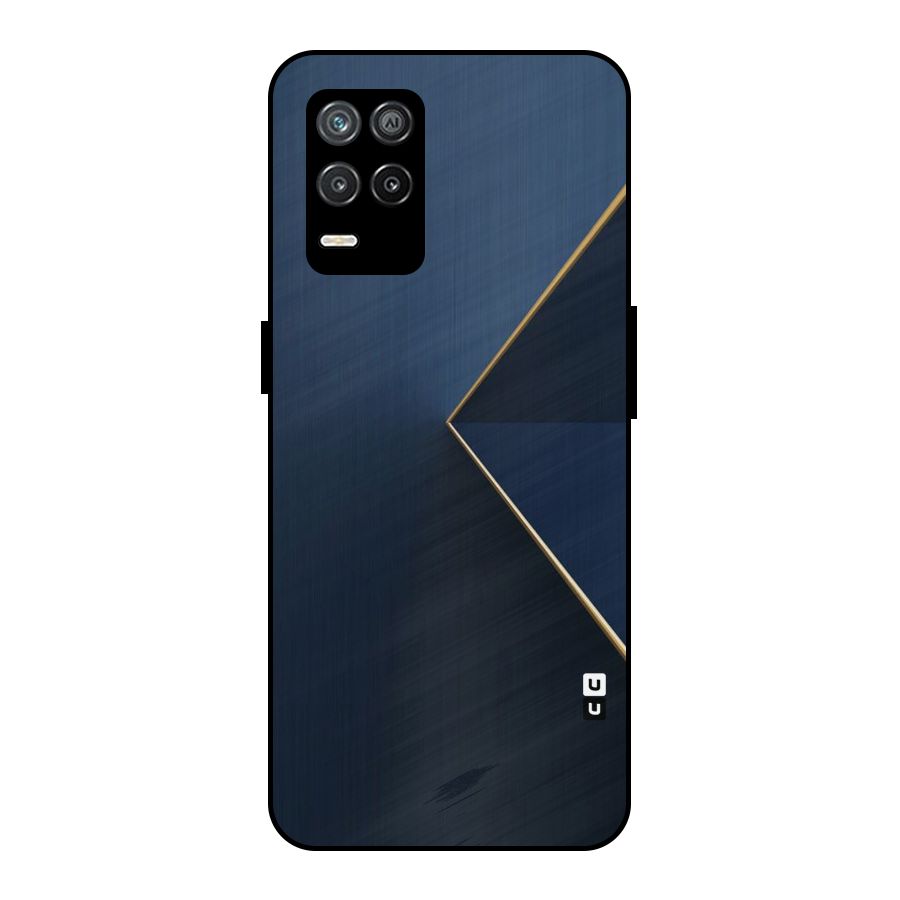 Golden Blue Triangle Metal Back Case for Realme 8 5G