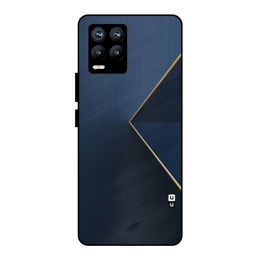 Golden Blue Triangle Metal Back Case for Realme 8 Pro