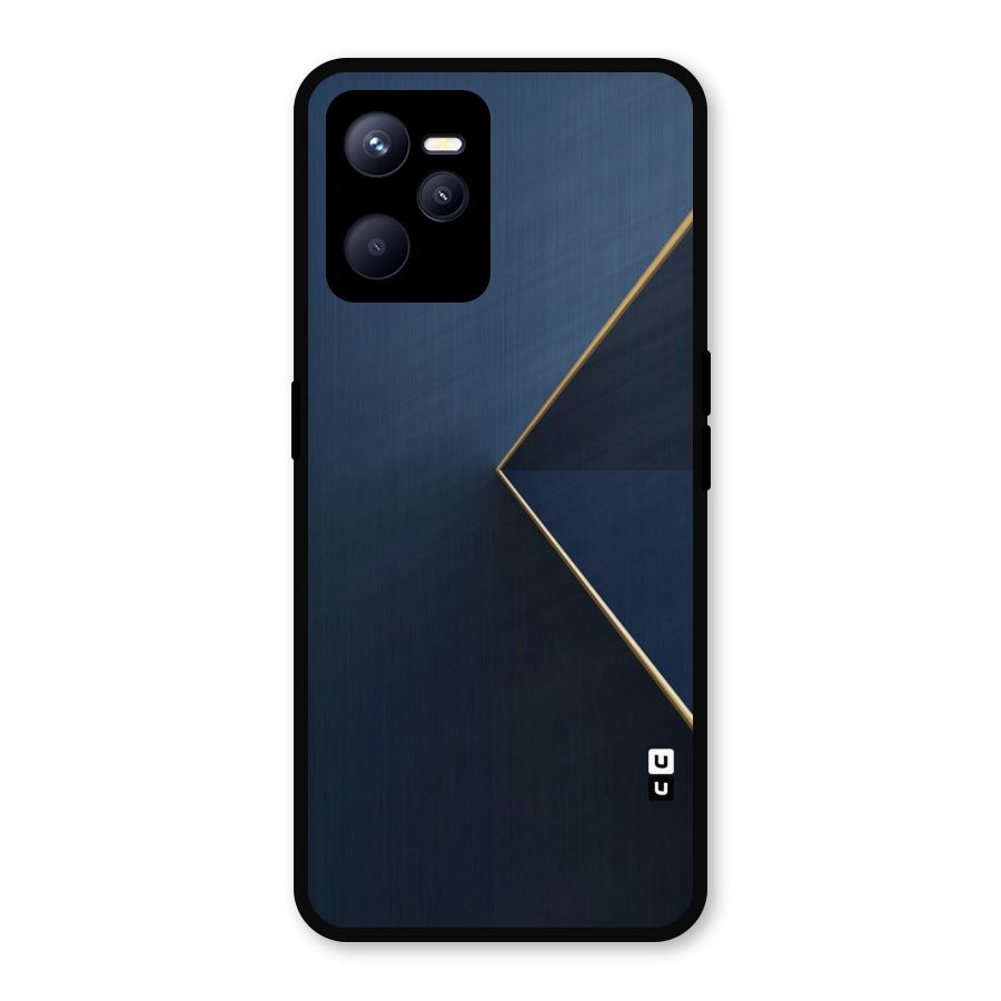 Golden Blue Triangle Metal Back Case for Realme C35