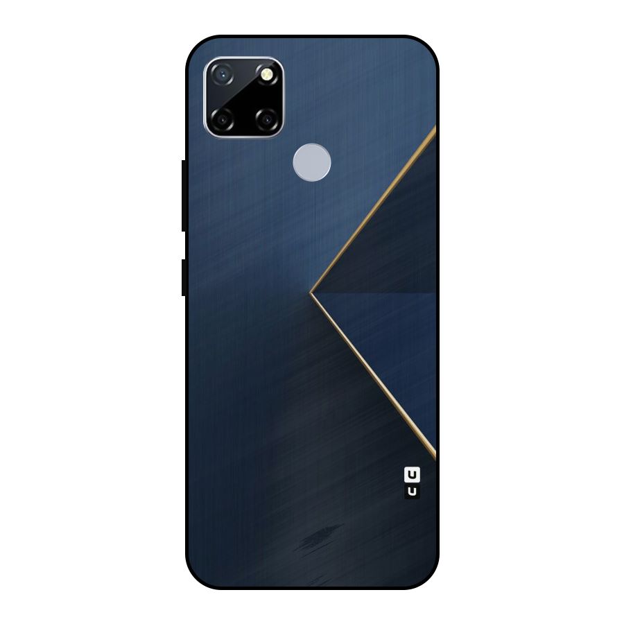 Golden Blue Triangle Metal Back Case for Realme Narzo 20