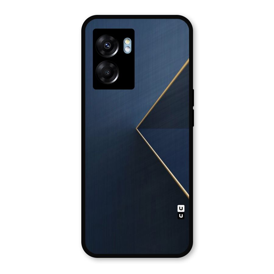 Golden Blue Triangle Metal Back Case for Realme Narzo 50 5G