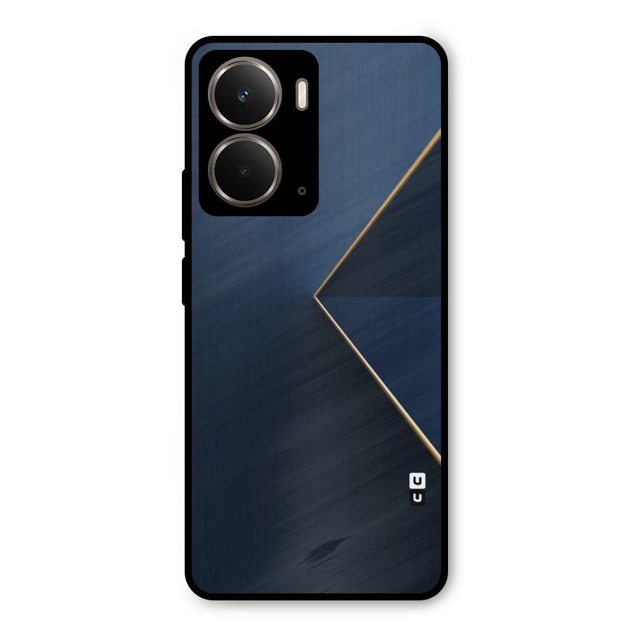 Golden Blue Triangle Metal Back Case for Realme P3
