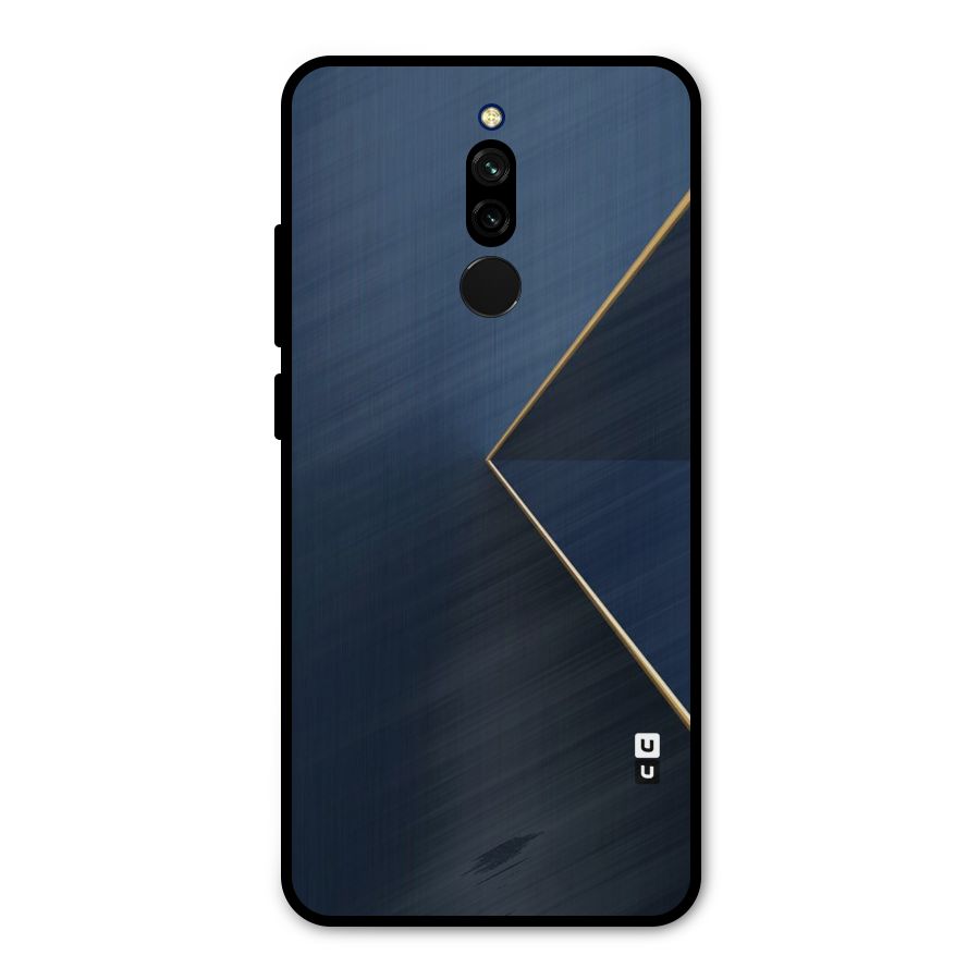 Golden Blue Triangle Metal Back Case for Redmi 8